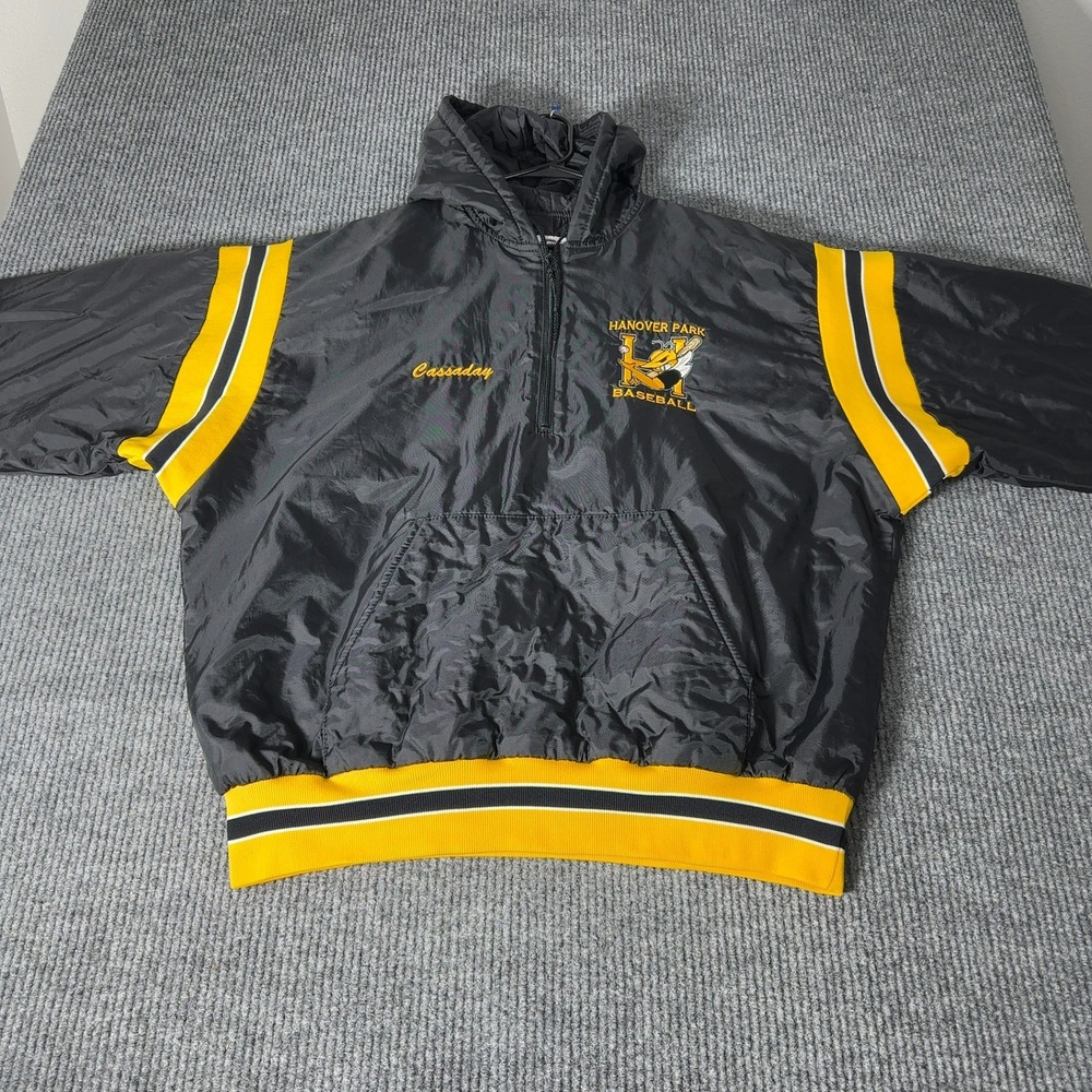 Vintage Game Sportswear Hanover Park Hornets Baseball Jacket Men XL Black Yellow